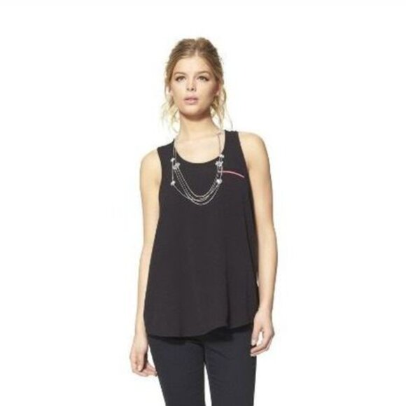 Prabal Gurung x Target Black Pebble Racerback Semi Sheer Tank Top sz S - Picture 6 of 7